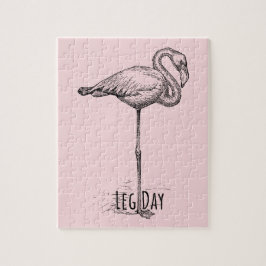 Leg Day Elegant Flamingo Fun Fitness Pussel