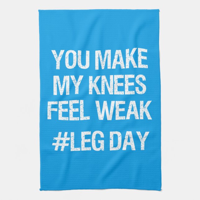 Leg Day - Weak Knees - Funny Novelty Bodybuilding Kökshandduk (Vertikal)