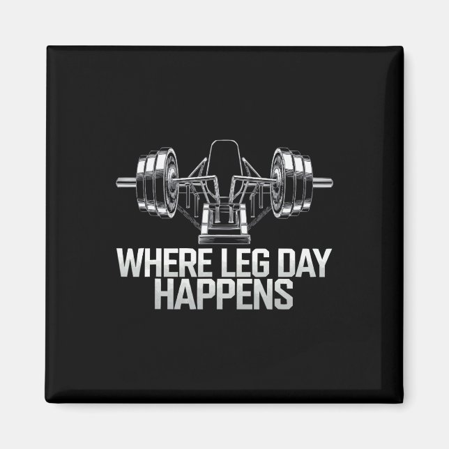 Leg Press Exercise Bodybuilding Fitness Workout Gy Magnet (Framsidan)