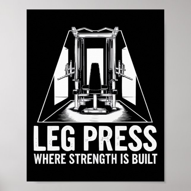 Leg Press Exercise Bodybuilding Fitness Workout Gy Poster (Framsidan)