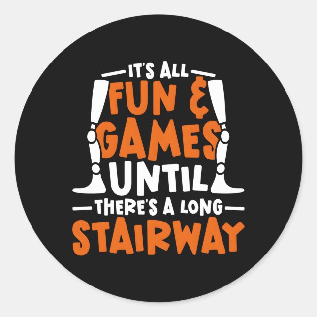 Leg Prosthetic Runt Klistermärke (Framsida)