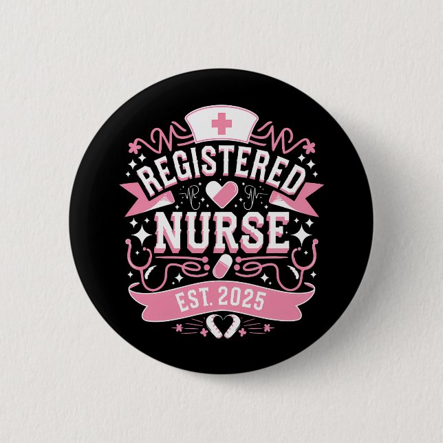 Leg sjuksköterska Est 2025 Sjuksköterskestudent Knapp (Framsida)