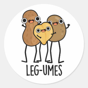 Leg-umes Funny Legume Pun Runt Klistermärke