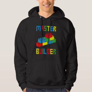Lega byggare Block Byggande Mästerbyggare Leksaker Hoodie
