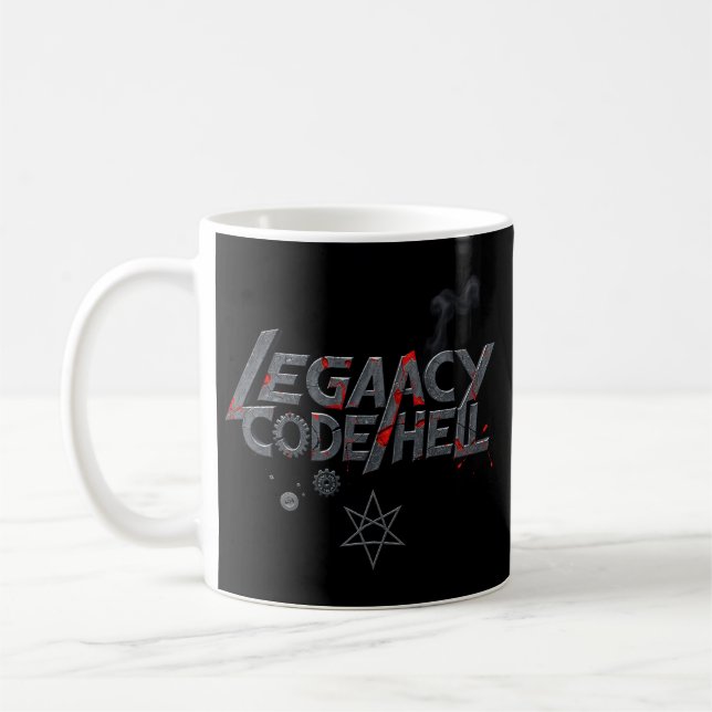 "LEGACY CODE HELL" Glitch Metall Mugg - Programmer (Vänster)