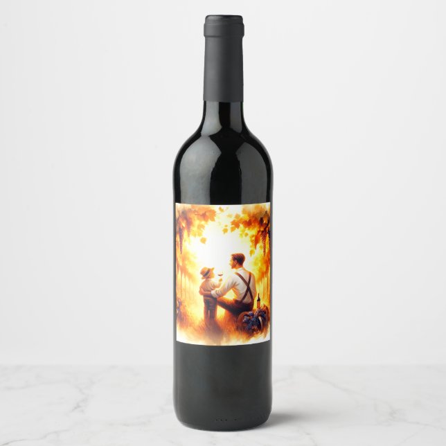 Legacy & Vines - Far's Vineyard Sunset Vinflaska Etikett (Framsida)
