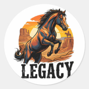 Legacy Wild Horse Hoodie – Western Kanjon Solnedgå Runt Klistermärke