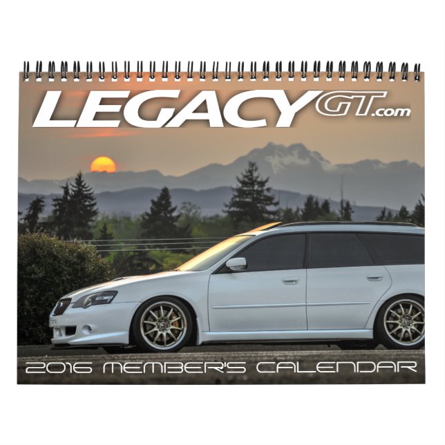 LegacyGT.com medlem kalender 2016 (Omslag)
