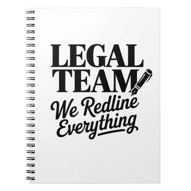 Legal Team – We Redline Everything Anteckningsbok (Framsidan)