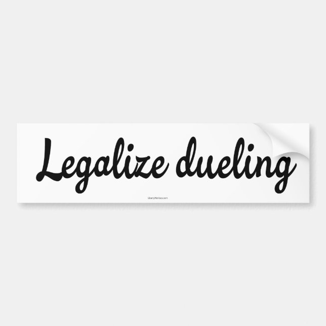 Legalisera Duellering Bildekal (Framsidan)