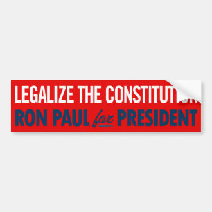 Legaliseraa Ron Paul konstitutionbildekalet Bildekal