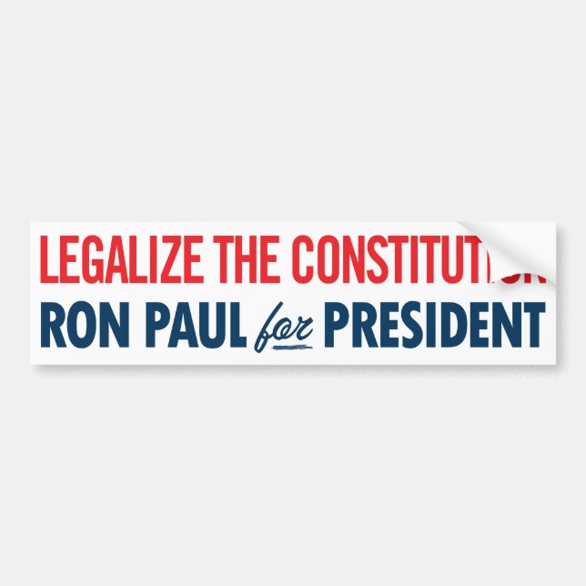 Legaliseraa Ron Paul konstitutionbildekalet Bildekal (Framsidan)