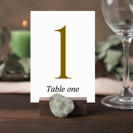 legant Gold Minimalist Wedding Table Number Sign Bordsnummer