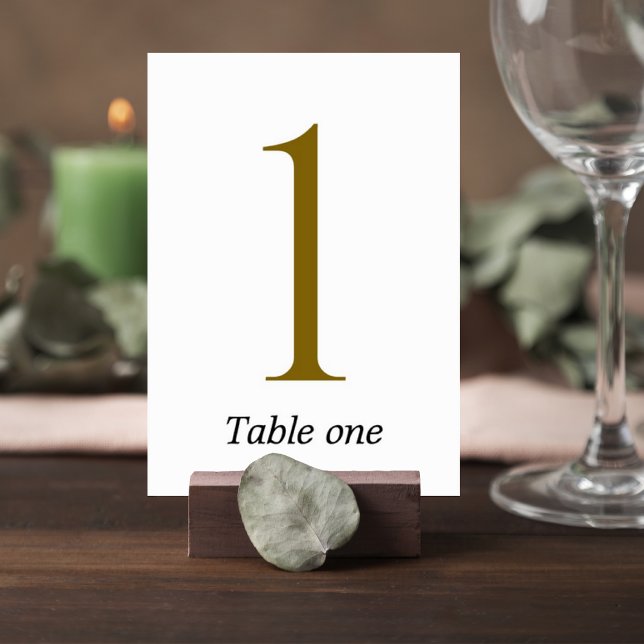 legant Gold Minimalist Wedding Table Number Sign Bordsnummer (Skapare uppladdad)