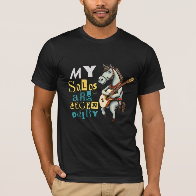 Legen-Dairy Guitar Horse - Funny Music Älskare Gif T Shirt (Framsida)