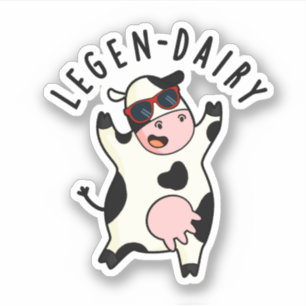 Legen-mejeri Funny Cow Pun Klistermärken