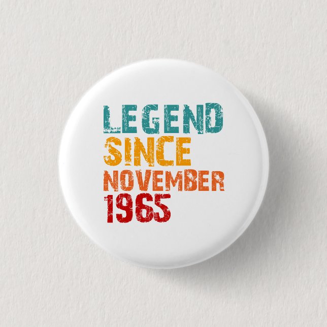 Legend 1965 60-årspresenter för män kvinnor 60 År Knapp (Framsida)