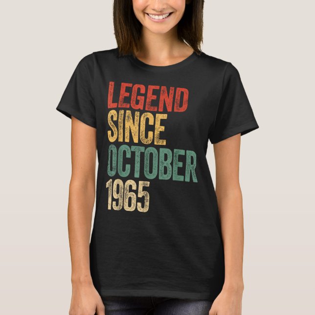 Legend 1965 60th Birthday For Men Women 60 Years O T Shirt (Framsida)