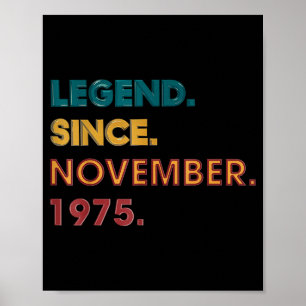 Legend 1975 50-årsdag För män kvinnor 50 år gammal Poster