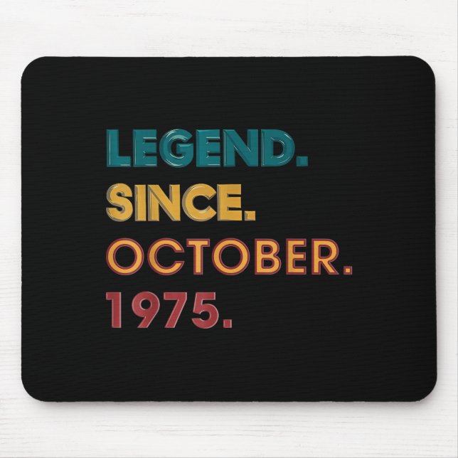 Legend 1975 50th Birthday For Men Women 50 Year Ol Musmatta (Framsidan)
