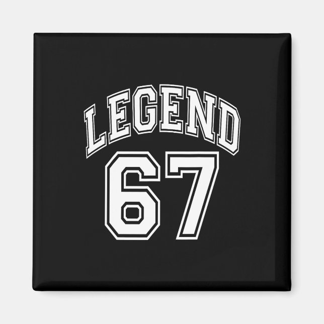 Legend 67 Number Varsity Team - 67-årsdag Och  Magnet (Framsidan)