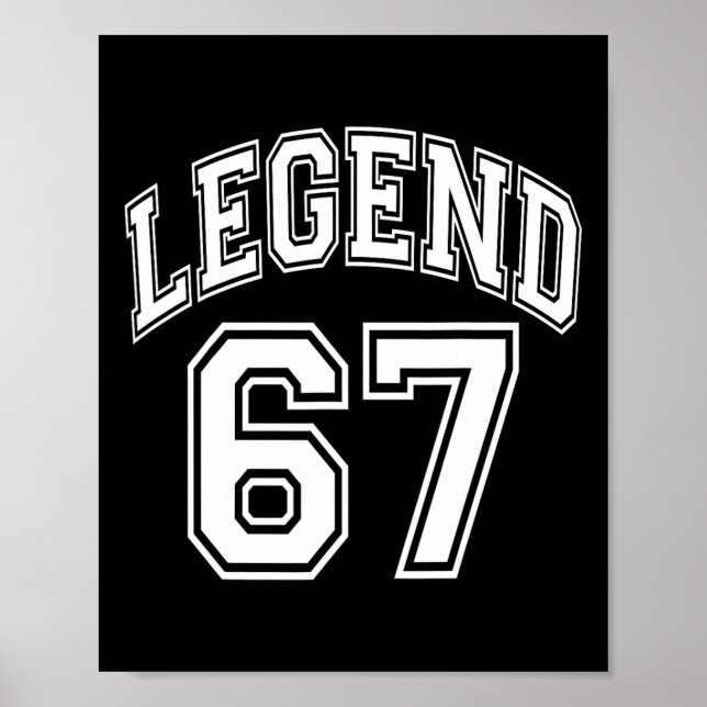 Legend 67 Number Varsity Team - 67-årsdag Och  Poster (Framsidan)