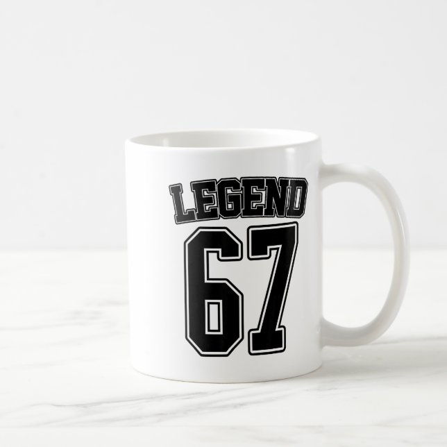 Legend 67 Six Seven Srts Number Varsity Team 67th  Kaffemugg (Höger)