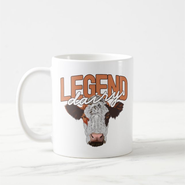 Legend Dairy Apparel Funny Cow Milker Cow Pun Kaffemugg (Vänster)