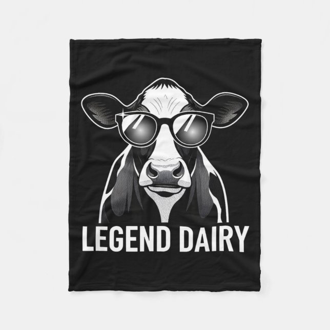 Legend Dairy, Cool Cow With Sungles  Fleecefilt (Framsidan)