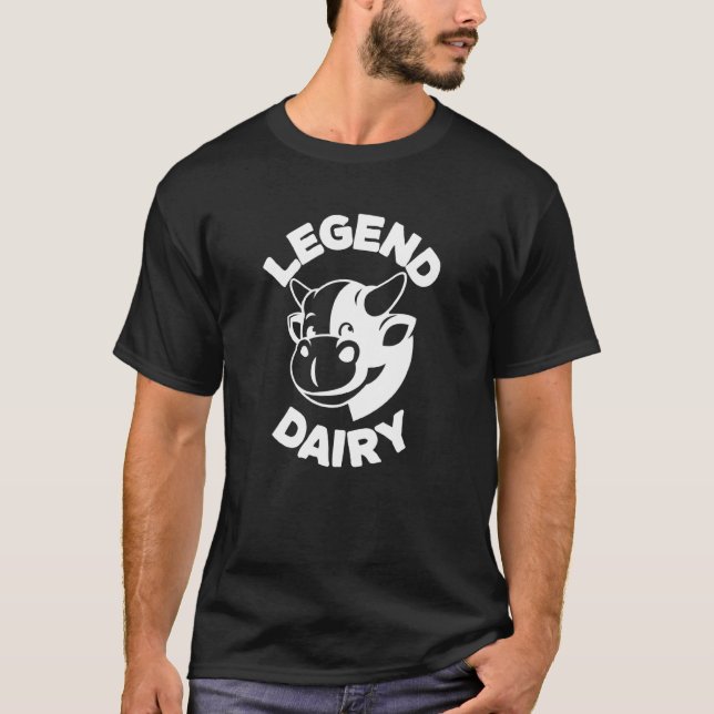 Legend Dairy Farmer Mjölk Joke Cow T Shirt (Framsida)