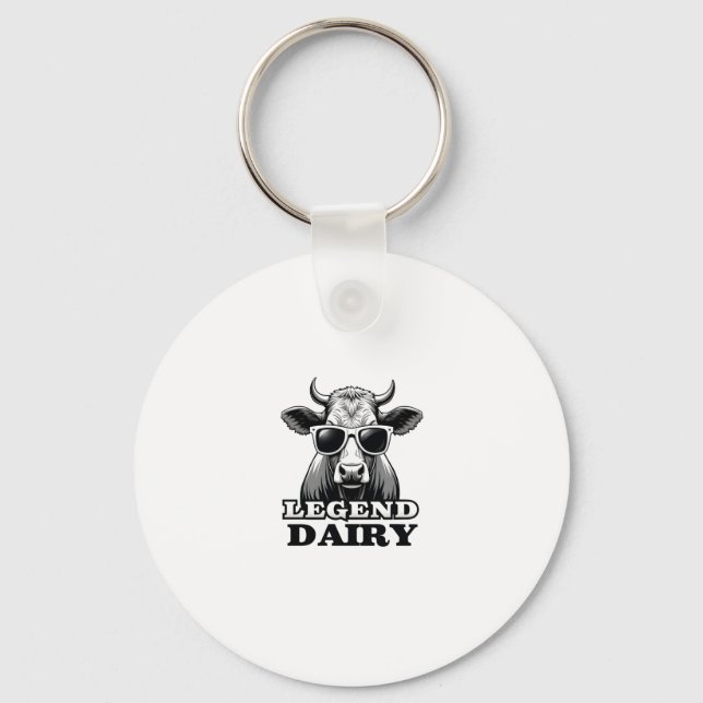 Legend Dairy Funny Farmer Cow Farmer Pun Graphic T Nyckelring (Framsida)