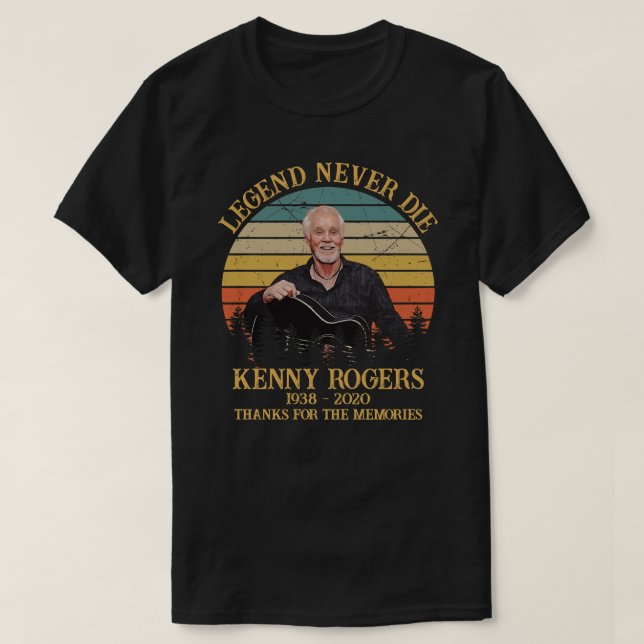 Legend Die Kenny Rogers Retro tackar för T Shirt (Design framsida)