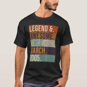 Legend & Fantastisk sedan mars 2005 Retro Birthday T Shirt
