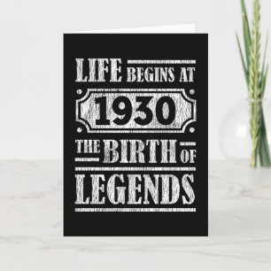 Legend Född 1930 Retro Vintage Födelsedagspresent Kort