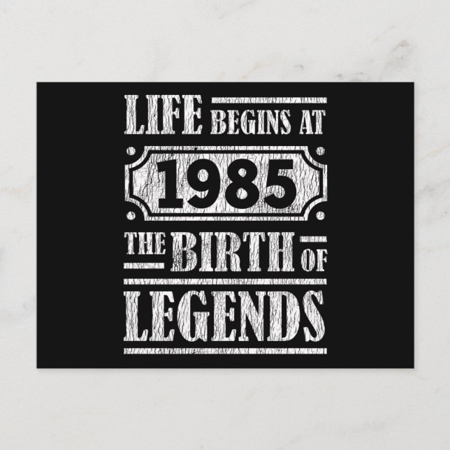 Legend Född 1985 Retro Vintage Födelsedagspresent Vykort (Framsida)