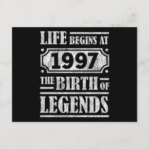 Legend Född 1997 Retro Vintage Födelsedagspresent Vykort