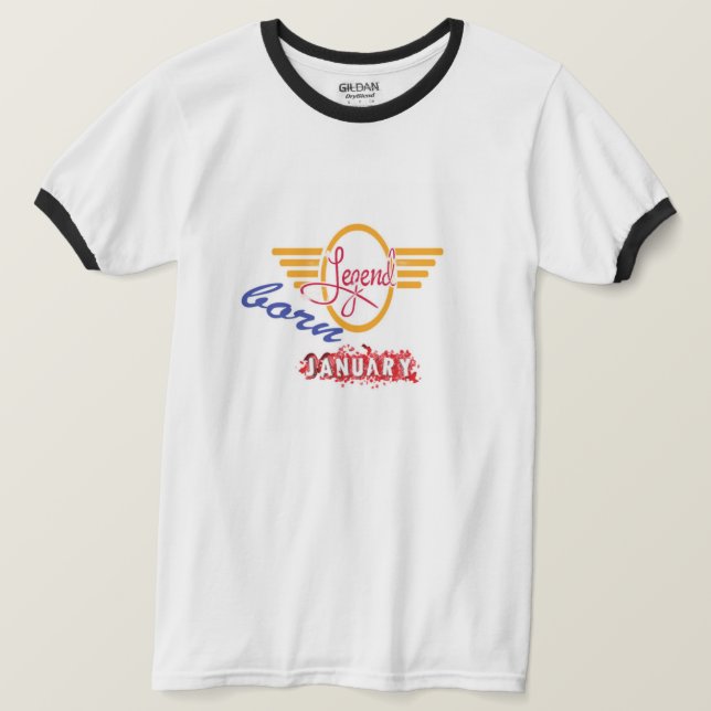 Legend född i januari 🤟 t shirt (Design framsida)