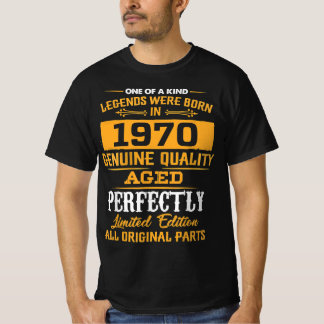 Legend föddes sedan 1970, 1970 Lycklig Birthd T Shirt