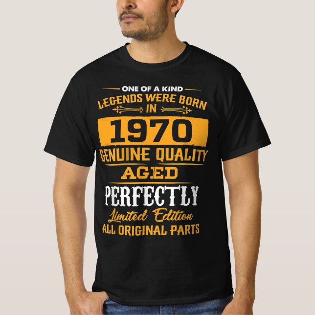 Legend föddes sedan 1970, 1970 Lycklig Birthd T Shirt (Framsida)