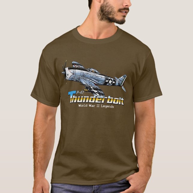 Legend för världskrig II för P-47 Thunderbold Tee (Framsida)