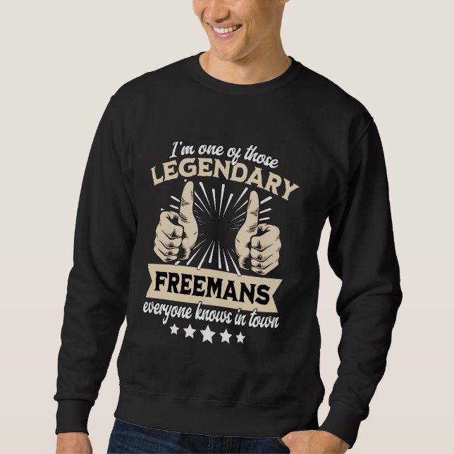Legend Freeman Surname Freeman Efternamn Freeman E Lång Ärmad Tröja (Framsida)