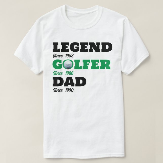 Legend Golfer Pappa för Golf - Anpassningsbar Data T Shirt (Design framsida)