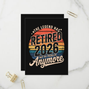Legend Har Gått I Pension 2026 Inte Mitt Problem L Inbjudan Vykort