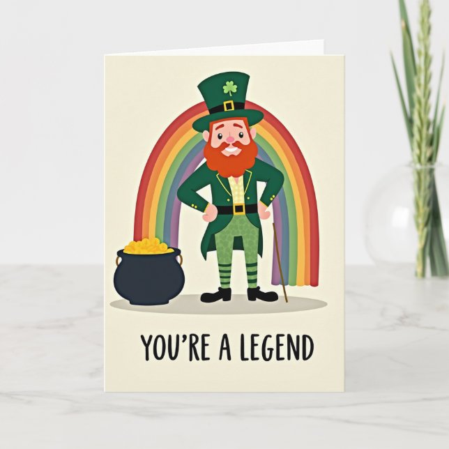 Legend Leprechaun Good Luck Card Kort (Framsida)