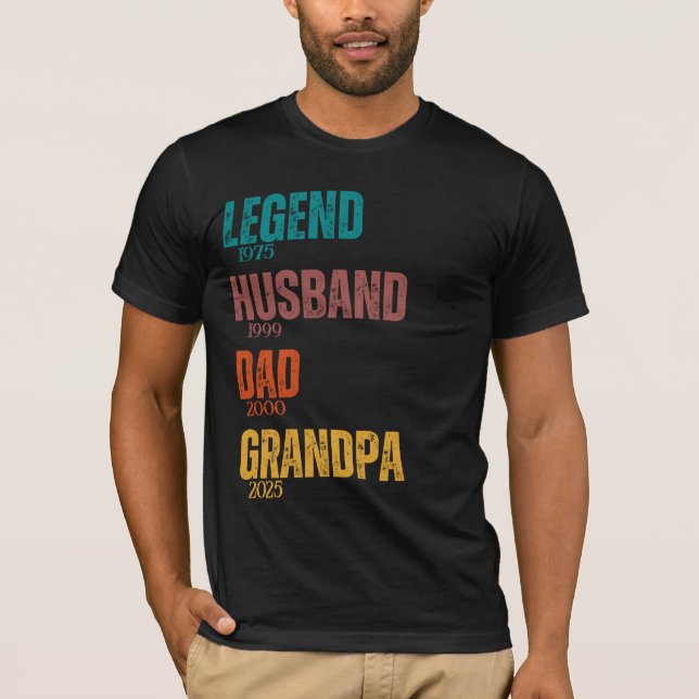 Legend Make Pappa Grandpa Anpassningsbar Years Ret T Shirt (Framsida)