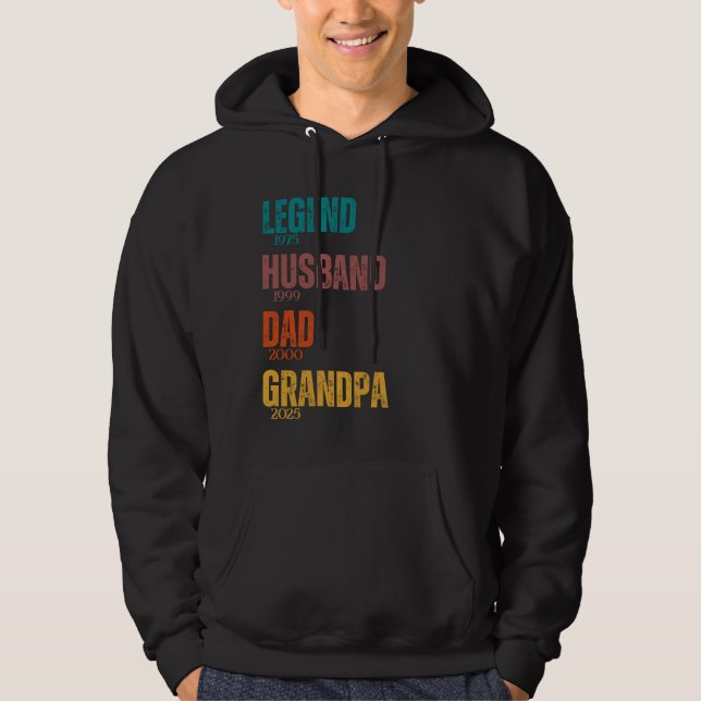 Legend Make Pappa Grandpa Customiears Retro Hoodie (Framsida)