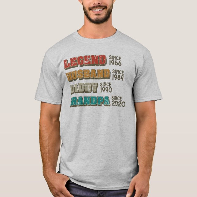Legend Make pappa Grandpa Customized T Shirt (Framsida)