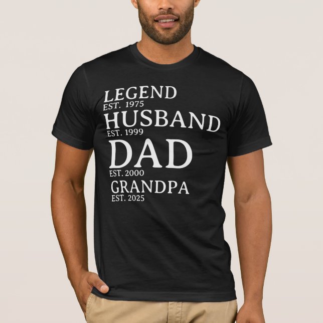 Legend Make Pappa Grandpa Personlig Est. År T Shirt (Framsida)