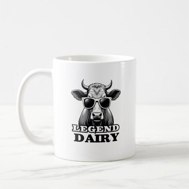 Legend Mejerifarm Rollig Ko Bonde Skämt Grafisk T- Kaffemugg (Vänster)