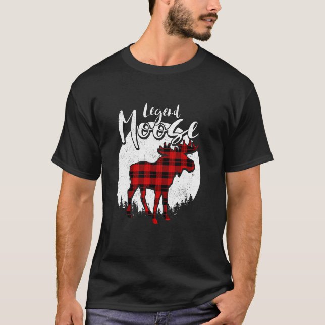 Legend Moose Red Play Buffalo Matching Family Paj T Shirt (Framsida)